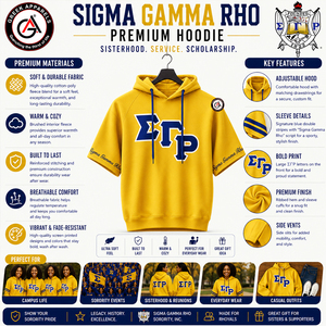 Sweat à capuche court en polyester léger et écologique pour femme, broderie vintage Sigma Gamma Rho |   Sweat-shirt personnalisé pour sororité - Product Image 5