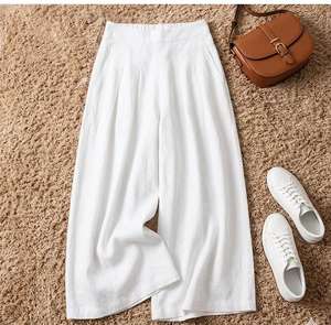 Women's Mid Waist Striped <b>Harem</b> Pants Cotton Corduroy Loose Fit Drawstring Bohemian Style With Pockets - Product Image 5