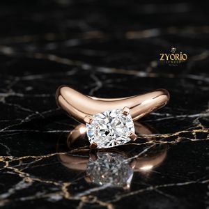 Anillo de Compromiso Solitario con Corte de Pera en Plata de Ley 925, Anillo de Promesa con Diamante Cultivado en Laboratorio, Anillo de Boda Minimalista para Mujer - Product Image 1