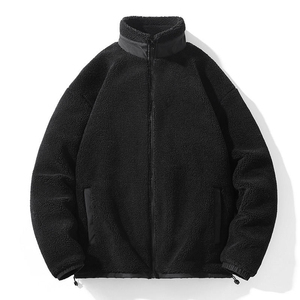 Veste polaire Sherpa chaude et ample à capuche pour homme avec poche zippée, vestes polaires de chasse personnalisées, veste polaire Sherpa coupe-vent - Product Image 4