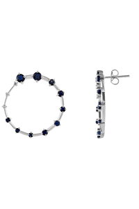 Pendientes de Diamante y Zafiro Azul en Plata de Ley 92.5 KLST-30518 - Product Image 4