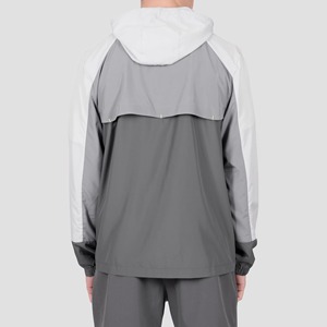 Men's Hooded <b>Zip</b>-Up Windbreaker Jacket <b>Shorts</b> Set Lightweight Polyester Sporty Color Blocking Full Sleeve Spring Outdoor Wear - Product Image 6