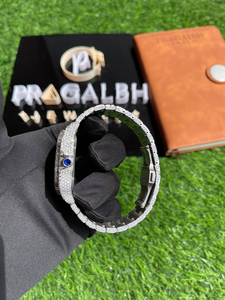 Montre de luxe entièrement sertie de moissanite, boîtier carré, mouvement automatique mécanique, acier inoxydable, cadran saphir, chiffres romains, étanche - Product Image 5