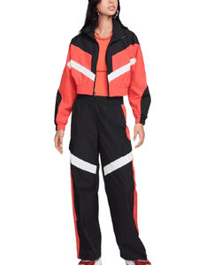 Ensemble coupe-vent deux pièces en nylon épais pour femme, collection Printemps 2026 – Design rétro zippé avec impression par sublimation personnalisée - Product Image 1