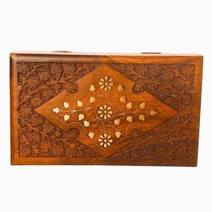 Boîte de rangement à bijoux en bois de style vintage la plus vendue avec tiroir et support pour bagues, idéale pour la coiffeuse à domicile - En promotion - Product Image 6