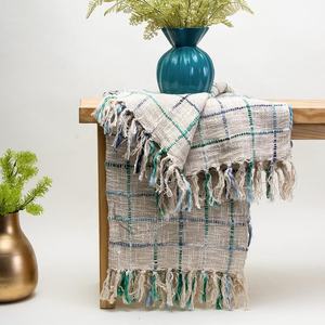 Manta Decorativa Tejida a Mano de Lujo al por Mayor, 100% Algodón, para Sala de Estar, Estilo Bohemio Navideño - Product Image 3