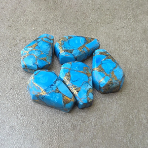Turquesa Azul Natural en Forma de Ataúd, Cabujón con Reverso Plano, Calibrado, Grado AAA, Certificado por Terceros, Todos los Tamaños - Product Image 2