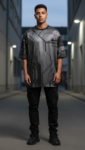 Camiseta Urbana Casual Oversize Sublimada para Hombre, Corte Holgado, a la Moda - Product Image 6