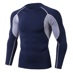 Camiseta de compresión de manga larga para hombre, con bloques de color, protección UV, para natación, BJJ, artes marciales. - Product Image 3