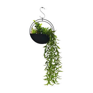 Maceta Colgante de Metal con Cadena, Decoración Interior y Exterior, Maceta para Balcón, Techo, Hogar, Soporte para Plantas, Acabado Negro - Product Image 3