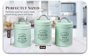 Ensemble de boîtes de rangement en métal pour cuisine, vente en gros directe d'usine, contenants pour thé, café, sucre, organisateur de garde-manger vintage, OEM/ODM - Product Image 5