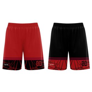 Camiseta de Baloncesto Sublimada Personalizada, Cuello en V, Sin Mangas, Estampado Geométrico Rojo y Negro, Uniforme de Malla Transpirable para Adultos Unisex - Product Image 4