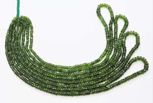 Cuentas facetadas de diopsido cromado natural AAA de 3.5-4 mm, cuentas de diopsido cromado verde de 17 pulgadas para la fabricación de joyas. - Product Image 5