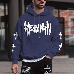 Nueva Llegada, Sudadera con Capucha para Hombre, 100% Algodón, Manga Larga, Hombros Caídos, Cuello Redondo, Estampada, Personalizable, Tallas Grandes, Bangladesh - Product Image 4