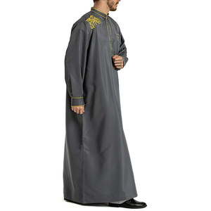 <b>Men</b> Juba Long Sleeve Traditional Islamic Clothing Comfortable Muslim Robe Modest Loose Fit Breathable Design - Product Image 3