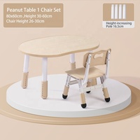 Ensemble table et chaises SINKIPA modernes pour enfants, en plastique et bois, hauteur réglable, pour salle à manger, chambre, école, cuisine, maison, bureau