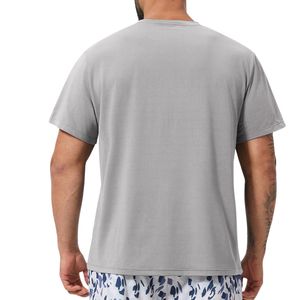 เสื้อยืดแขนสั้นสำหรับผู้ชายระบายอากาศได้ดีคอกลมทรงหลวมสำหรับกีฬาวิ่งลำลองย้อนยุคออกแบบได้ตามต้องการ - Product Image 5