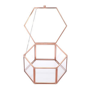 Caja de Joyería Moderna Rectangular Transparente de Metal con Bordes de Latón y Color Personalizable - Product Image 5