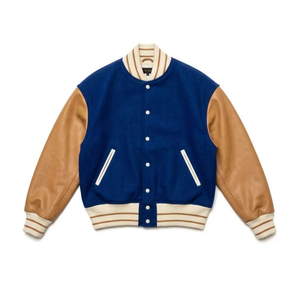 Chaqueta Varsity Vintage para Hombre, Color Granate, Bordada en Chenille, con Cuello Alto de Cuero, Estilo Letterman, Chaqueta de Béisbol - Product Image 5