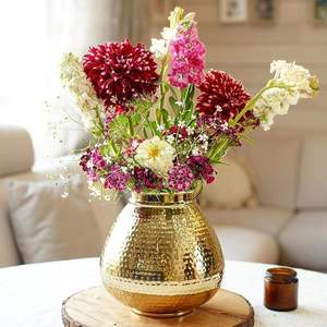 Vase à fleurs en métal finition or de haute qualité, support de centre de table de luxe pour mariage, décoration d'événements et de fêtes à prix abordables - Product Image 2