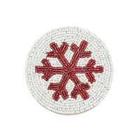 Nouvel Arrivage Ensemble de Sous-Verres Contemporains Faits Main Écologiques en Broderie de Perles de Rocaille et Verre, pour la Maison, les Cafés, Décoration de Noël et Napperons de Table