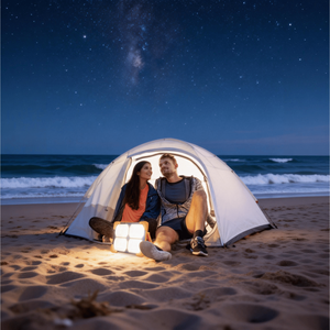 "Rechargeable <b>LED</b> Floor <b>Light</b> for Job Site-Portable Solar-Powered Stepless Brightness Emergency Worklight" - Product Image 5