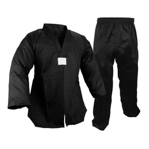 2025 Wholesale 100% Cotton Taekwondo Karate Uniform Trouser Elastic Waist Pants Martial Arts Gi Set V-Neck Jacket OEM - Product Image 3