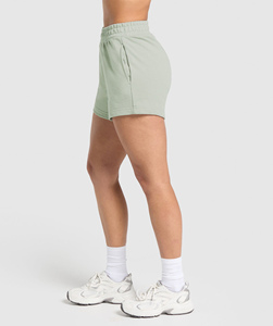 Shorts pour femmes de haute qualité, taille haute, style streetwear, respirants, avec boutons, logo personnalisable, taille adulte - Product Image 2