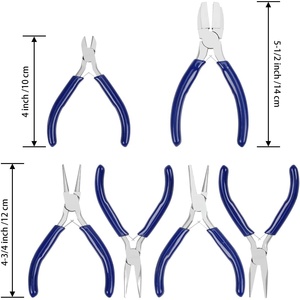 Workpro — Kit de pinces professionnelles pour bijoux, ensemble de 6 pièces, avec nez coudé rond, pour fabrication de perles, DIY - Product Image 3