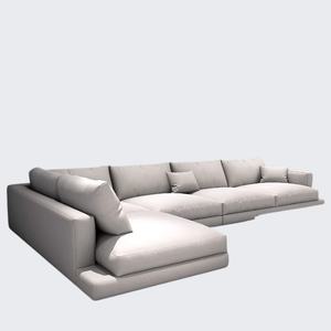 Canapé modulaire en forme de L de haute qualité et moderne, au design minimaliste et revêtement en tissu de lin, adapté à une utilisation en intérieur - Product Image 1