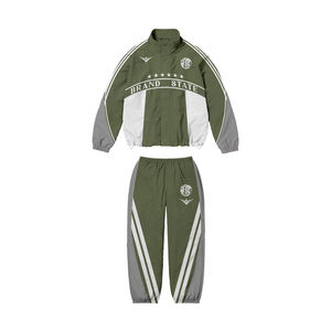 ชุดวอร์มกันลมไนลอนผู้ชายสีดำ ชุดกีฬาแบบมีซิป เสื้อแจ็คเก็ตวอร์ม กางเกงวอร์ม ชุดออกกำลังกาย ชุดกีฬา OEM - Product Image 4