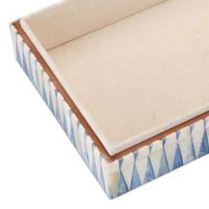 Handcrafted Bone Inlay Decorative <b>Storage</b> Box Set with Blue Geometric Pattern Jewelry Organizer Box for Bedroom Vanity Decor - Product Image 5