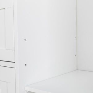 Mobiletto da Bagno Moderno in MDF Bianco con Anta Singola e 4 Cassetti Salvaspazio per Casa/Hotel - Product Image 6