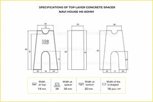 Entretoise en béton pour dalle supérieure NVH-H6/60mm - Product Image 2