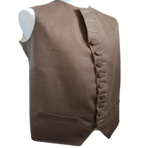 Gilet sans manches marron pour homme, classique, boutonné sur le devant, reproduction américaine des années 1770-80, gilet civil pour messieurs - Product Image 3
