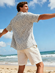 Chemises habillées d'été personnalisées pour hommes grandes tailles, style hawaïen, à manches courtes, respirantes, pour fêtes à la plage - Product Image 2