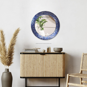 กระจกโมเสคทำมือพร้อมกรอบไม้ หนา 6 มม. ดีไซน์โมเดิร์นสไตล์ฟาร์มเฮาส์ สำหรับตกแต่งห้องนอน ห้องนั่งเล่น ห้องน้ำ และบ้าน - Product Image 6