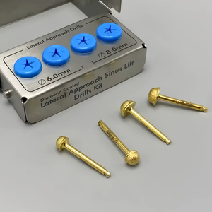 Kit de fresas dentales para elevación de senos con acceso lateral, fresas de implante recubiertas de diamante para membrana, fresa trepanadora de 6mm y 8mm con soporte - Product Image 2