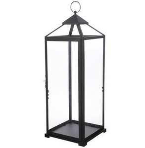 Farol Moderno de Metal y Vidrio Rústico con Acabado Negro Mate, Faroles de Metal para Velas, Decoración del Hogar para Exteriores, Hechos a Mano - Product Image 2