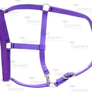 Premium Purple Nylon Horse <b>Halter</b> Adjustable Heavy Duty Equestrian Headcollar with Metal Buckles - Product Image 4