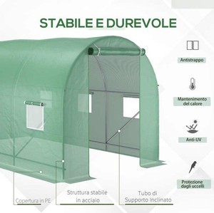 Serre portable en <span class=keywords><strong>tube</strong></span> d'acier galvanisé thermolaqué, facilement assemblable, mini <span class=keywords><strong>tunnel</strong></span> de culture <span class=keywords><strong>pour</strong></span> légumes - Product Image 3