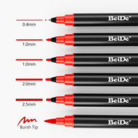 Ensemble de stylos marqueurs permanents à pointe personnalisée pour papier, 12 couleurs, pointe fine, calligraphie, esquisse, écriture, vente en gros