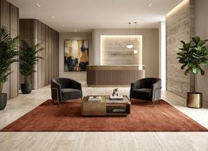 Tapis d'intérieur doux en laine marron tufté à la main, écologique, antibactérien, antidérapant, adapté aux animaux domestiques, abstrait, moderne, couleur unie, pour salon - Product Image 5