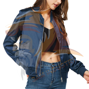 Full Sleeves Breathable Windproof Design Satin <b>Jacket</b> Fully Customizable <b>Women's</b> Satin <b>Jacket</b> with Contrast Color - Product Image 4