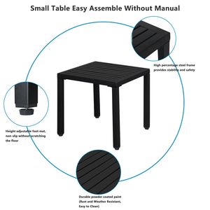 Ensemble de table à manger en fer forgé avec dossier à grille verticale, ensembles de jardin - Product Image 5