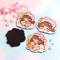 Aimants de réfrigérateur en acrylique avec logo personnalisé, cadeaux promotionnels avec impressions de dessins animés/anime et finition époxy