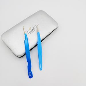 Pince à épiler d'extension de cils en acier inoxydable japonais à revêtement de couleur diamant durable avec pointe pointue avec logo personnalisé - Product Image 1