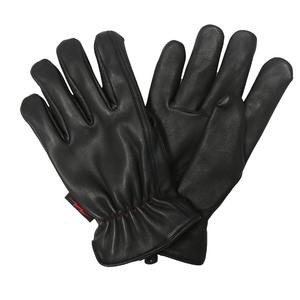 Gants de conduite en cuir noir de qualité supérieure avec détails de couture rouge éclatant pour un confort et une adhérence optimaux - Product Image 1