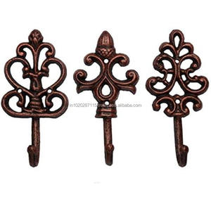 Antique finished <b>black</b> metal wall <b>hooks</b> with scroll design for vintage inspired home decor and <b>coat</b> hanging organization - Product Image 3