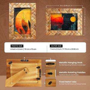 Handicrafts Home Wood Picture <b>Frames</b> For Christmas Decor Handmade Natural Wood Photo <b>Frame</b> for <b>Wall</b> & Tabletop, Rustic Farmhouse - Product Image 2